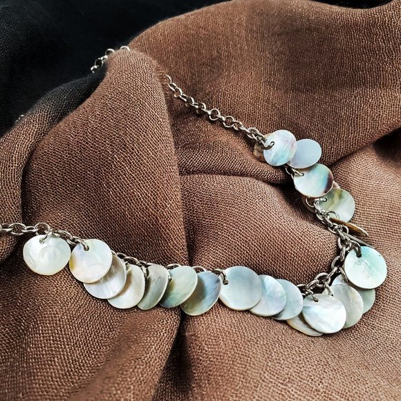 Free People Natural Mother Of Pearl Stone Necklace - Picture 3 of 3